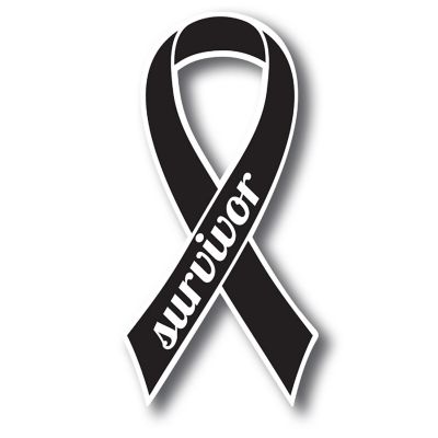 Magnet Me Up Support Melanoma Cancer Survivor Black Ribbon Magnet Decal, 3.5x7 Inches, Heavy Duty Automotive Magnet for Csr truck SUV Image 1