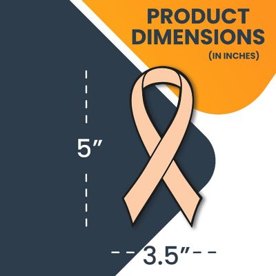 Magnet Me Up Support Uterine Cancer Awareness Peach Ribbon Magnet Decal, 3.5x7 Inches Heavy Duty Automotive Magnet for Car Truck SUV Image 1