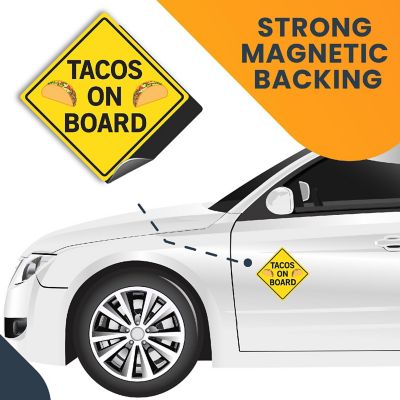 Magnet Me Up Tacos On Board Magnet Decal, 5x5 Inches, Heavy Duty Automotive Magnet for Car Truck SUV Image 3