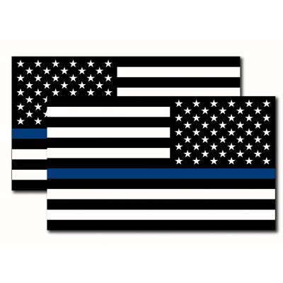 Magnet Me Up Thin Blue Line and Reversed Thin Blue Line American Flag Magnet, 7x12", Opposing 2 Pk, in Support of Police and Law Enforcement Officers Image 1