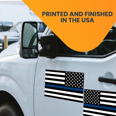 Magnet Me Up Thin Blue Line and Reversed Thin Blue Line American Flag Magnet, 7x12", Opposing 2 Pk, in Support of Police and Law Enforcement Officers Image 2