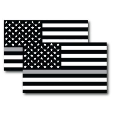 Magnet Me Up Thin Silver Line American Flag Magnet Decal, 3x5 Inches, 2 Pack, Automotive Magnet for Car Truck SUV, in Support of All Correctional Officers Image 1