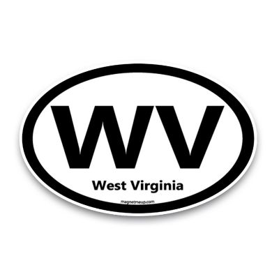 Magnet Me Up WV West Virginia US State Oval Magnet Decal, 4x6 Inches, Heavy Duty Automotive Magnet for Car Truck SUV Image 1