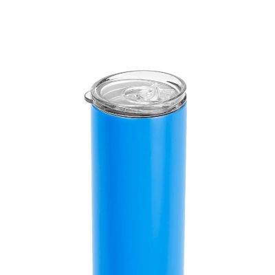 Makerflo 20 Oz Skinny Powder Coated Tumbler with Splash Proof Lid & Straw, Personalized DIY Gifts, Blue, 1 pc Image 1