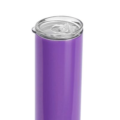 Makerflo 20 Oz Skinny Powder Coated Tumbler with Splash Proof Lid & Straw, Personalized DIY Gifts, Lavender, 1 pc Image 3