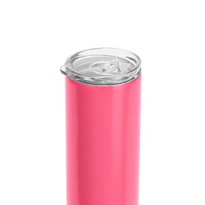 Makerflo 20 Oz Skinny Powder Coated Tumbler with Splash Proof Lid & Straw, Personalized DIY Gifts, Pink, 1 pc Image 1