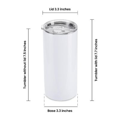 makerflo 20 Oz Thick Sublimation Blank Tumbler with Splash Proof Lid & Straw, DIY Gifts, 1 pc Image 2