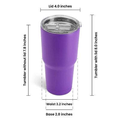 Makerflo 30 Oz Powder Coated Tumbler with Splash Proof Lid & Straw, Personalized DIY Gifts, Purple, 1 pc Image 2