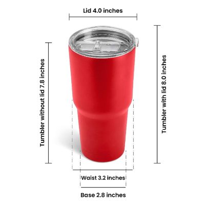 Makerflo 30 Oz Powder Coated Tumbler with Splash Proof Lid & Straw, Personalized DIY Gifts, Red, 1 pc Image 2