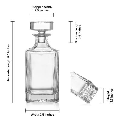 Makerflo 750 ml Glass Whiskey Decanter with Airtight Stopper, Gift for Men, 6 Pcs Set Image 2