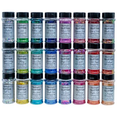 Makerflo Holographic Chunky Mix Glitter Variety Set Pack of 24, 20 oz each for Resins Body Glitter Image 1