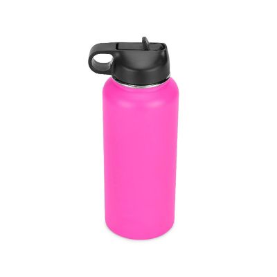 Makerflo Hydro Powder Coated Tumbler, Sipper Water Bottle With Handle, Stainless Steel Double Wall Insulated(Pink, 32oz) Image 2