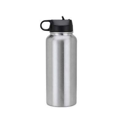 Makerflo Hydro Powder Coated Tumbler, Sipper Water Bottle With Handle, Stainless Steel Double Wall Insulated (White, 32oz) Image 1