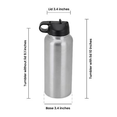 Makerflo Hydro Powder Coated Tumbler, Sipper Water Bottle With Handle, Stainless Steel Double Wall Insulated (White, 32oz) Image 3