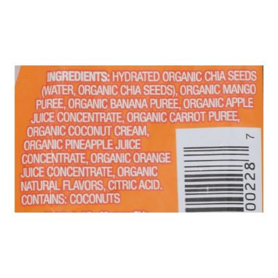 Mamma Chia Squeeze Vitality Snack - Mango Coconut - Case of 16 - 3.5 oz. Image 1