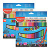 Maped Color'Peps Triangular Colored Pencils, Assorted Colors, 48 Per Pack, 2 Packs Image 1