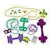 Mardi Gras Beaded Necklace Craft Kit - Makes 6 Image 1