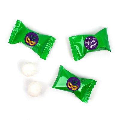 Mardi Gras Candy Mints Party Favors Green Individually Wrapped Buttermints - 55 Pcs Image 1