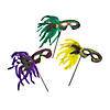 Mardi Gras Feather Masks- 12 Pc. Image 2