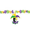 Mardi Gras Flower Lei Garland with Jester Cutouts Image 1