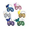 Mardi Gras Sequin & Feather Masks- 12 Pc. Image 1