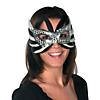 Mardi Gras Silver Feather Masks - 12 Pc. Image 1