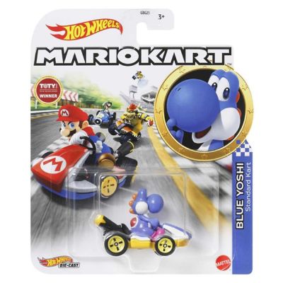 Mario Kart Hot Wheels 1:64 Diecast Car  Blue Yoshi Image 1