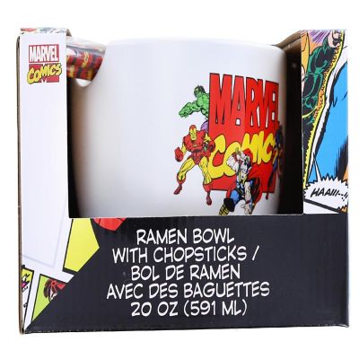 Marvel Comics The Avengers 20-Ounce Ramen Bowl and Chopstick Set Image 1
