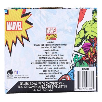 Marvel Comics The Avengers 20-Ounce Ramen Bowl and Chopstick Set Image 2