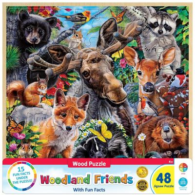 MasterPieces Wood Fun Facts - Woodland Friends 48 Piece Wood Puzzle Image 1