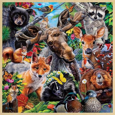 MasterPieces Wood Fun Facts - Woodland Friends 48 Piece Wood Puzzle Image 2