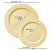 Matte Bright Yellow Round Disposable Plastic Dinnerware Value Set (120 Dinner Plates + 120 Salad Plates) Image 2