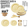 Matte Bright Yellow Round Disposable Plastic Dinnerware Value Set (120 Settings) Image 3