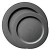 Matte Charcoal Gray Round Disposable Plastic Dinnerware Value Set (40 Dinner Plates + 40 Salad Plates) Image 1