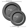Matte Charcoal Gray Round Disposable Plastic Dinnerware Value Set (40 Dinner Plates + 40 Salad Plates) Image 2
