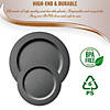 Matte Charcoal Gray Round Disposable Plastic Dinnerware Value Set (40 Dinner Plates + 40 Salad Plates) Image 3