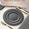 Matte Charcoal Gray Round Disposable Plastic Dinnerware Value Set (40 Dinner Plates + 40 Salad Plates) Image 4