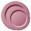 Matte Fuchsia Round Disposable Plastic Dinnerware Value Set (40 Dinner Plates + 40 Salad Plates) Image 1