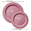 Matte Fuchsia Round Disposable Plastic Dinnerware Value Set (40 Dinner Plates + 40 Salad Plates) Image 2