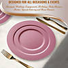 Matte Fuchsia Round Disposable Plastic Dinnerware Value Set (40 Dinner Plates + 40 Salad Plates) Image 4