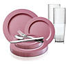 Matte Fuchsia Round Disposable Plastic Dinnerware Value Set (60 Settings) Image 1