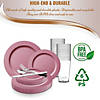 Matte Fuchsia Round Disposable Plastic Dinnerware Value Set (60 Settings) Image 2