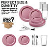 Matte Fuchsia Round Disposable Plastic Dinnerware Value Set (60 Settings) Image 3