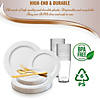 Matte Milk White Round Disposable Plastic Dinnerware Value Set (20 Settings) Image 2