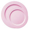 Matte Pink Round Disposable Plastic Dinnerware Value Set (120 Dinner Plates + 120 Salad Plates) Image 1