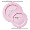 Matte Pink Round Disposable Plastic Dinnerware Value Set (120 Dinner Plates + 120 Salad Plates) Image 2