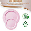 Matte Pink Round Disposable Plastic Dinnerware Value Set (120 Dinner Plates + 120 Salad Plates) Image 3