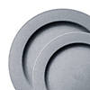 Matte Steel Gray Round Disposable Plastic Dinnerware Value Set (120 Dinner Plates + 120 Salad Plates) Image 1