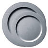 Matte Steel Gray Round Disposable Plastic Dinnerware Value Set (120 Dinner Plates + 120 Salad Plates) Image 1