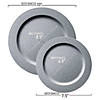 Matte Steel Gray Round Disposable Plastic Dinnerware Value Set (120 Dinner Plates + 120 Salad Plates) Image 2